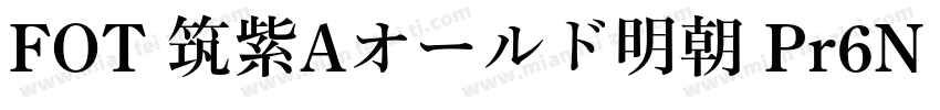 FOT 筑紫Aオールド明朝 Pr6N E Regular字体转换